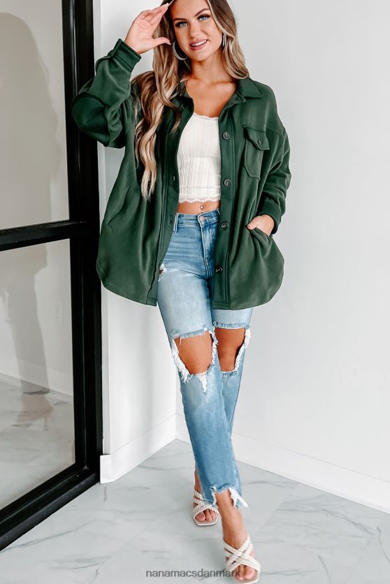 hyggelige bålaftener overdimensioneret fleece-hytte NanaMacs XJPBDL3681 militærgrøn