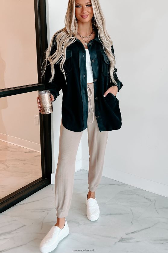 hyggelige bålaftener overdimensioneret fleece-hytte NanaMacs XJPBDL3718 sort