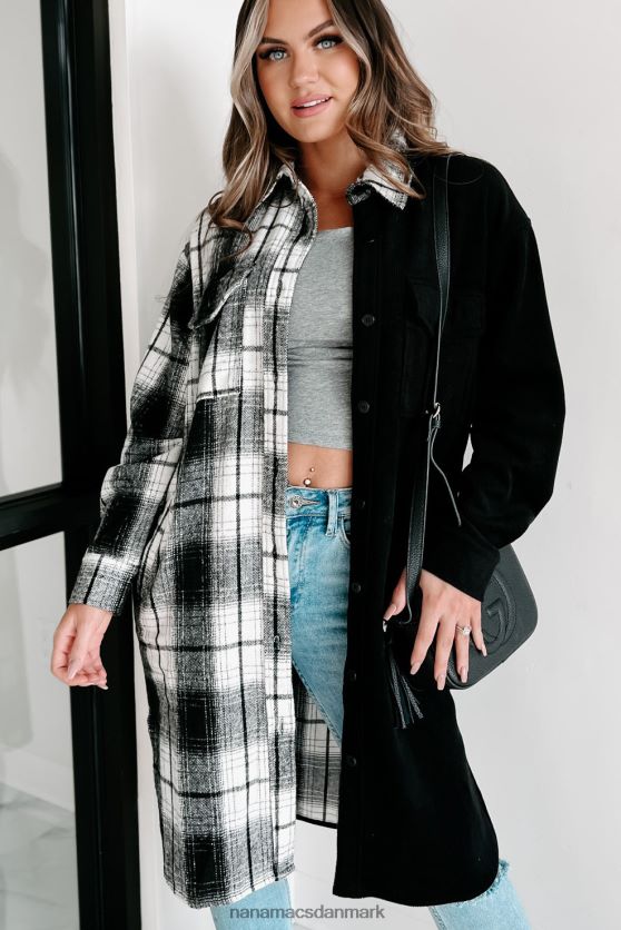 jeg kan ikke beslutte to tone shacket NanaMacs XJPBDL3659 sort