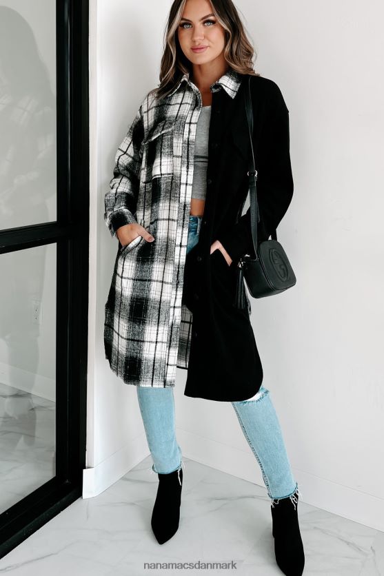 jeg kan ikke beslutte to tone shacket NanaMacs XJPBDL3659 sort