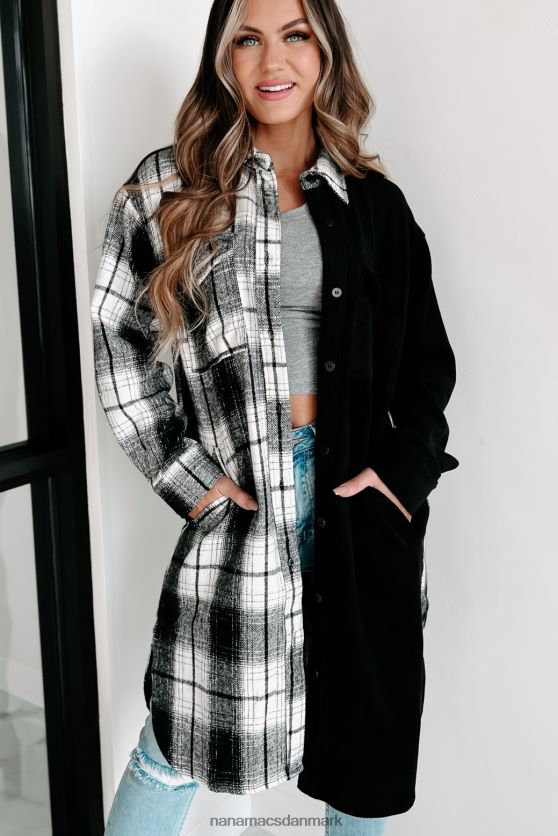 jeg kan ikke beslutte to tone shacket NanaMacs XJPBDL3659 sort
