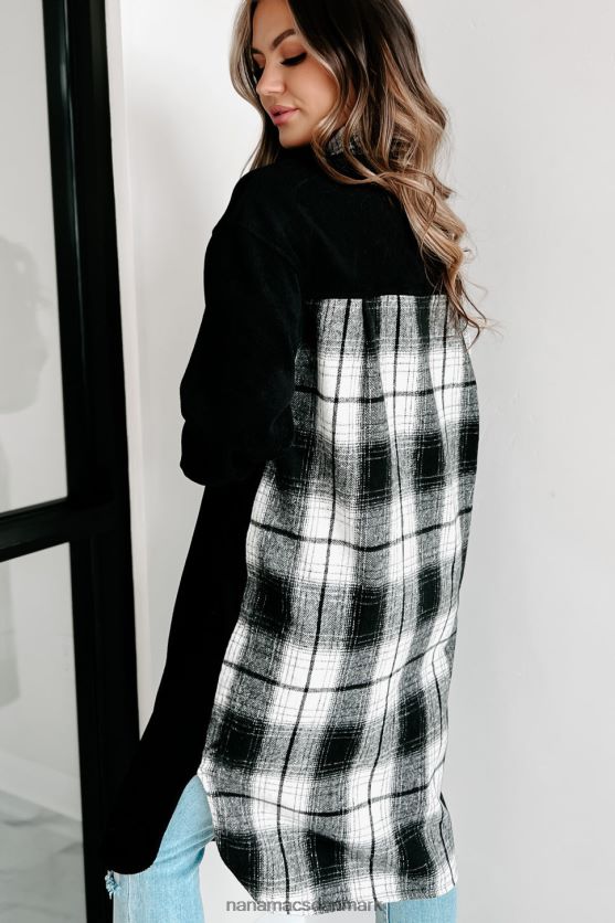 jeg kan ikke beslutte to tone shacket NanaMacs XJPBDL3659 sort