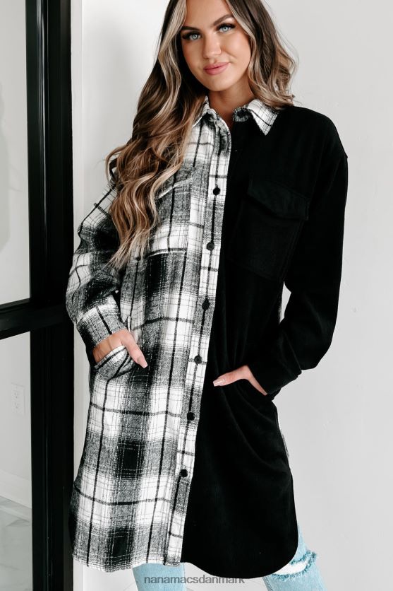 jeg kan ikke beslutte to tone shacket NanaMacs XJPBDL3659 sort