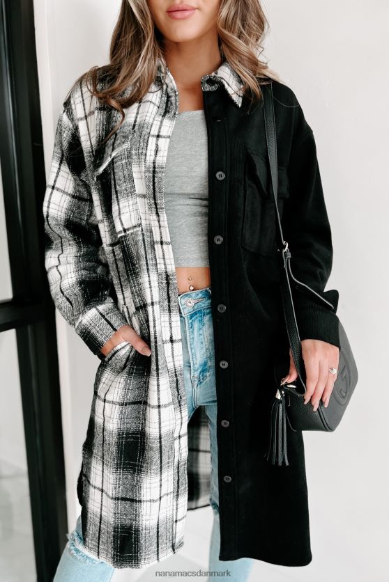 jeg kan ikke beslutte to tone shacket NanaMacs XJPBDL3659 sort