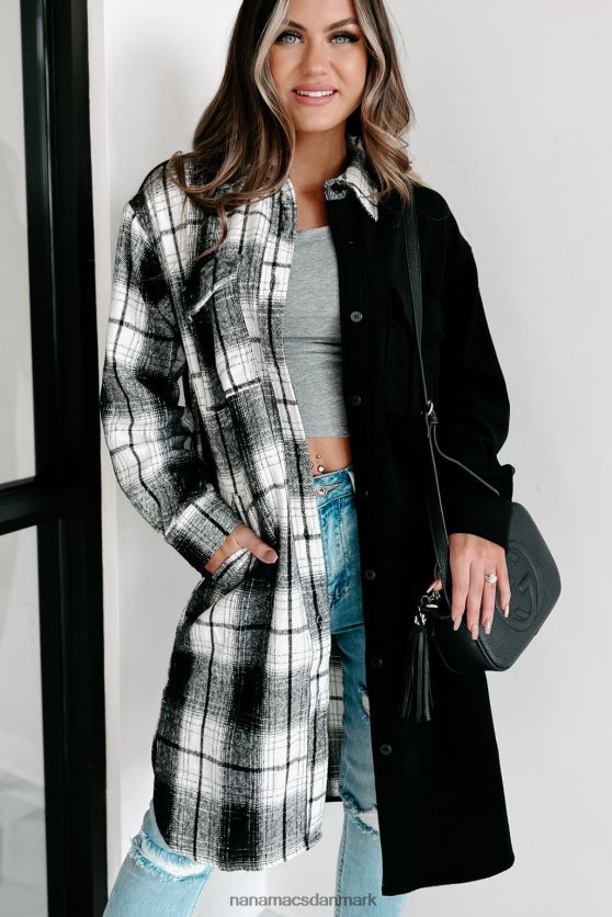 jeg kan ikke beslutte to tone shacket NanaMacs XJPBDL3659 sort