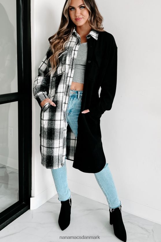 jeg kan ikke beslutte to tone shacket NanaMacs XJPBDL3659 sort