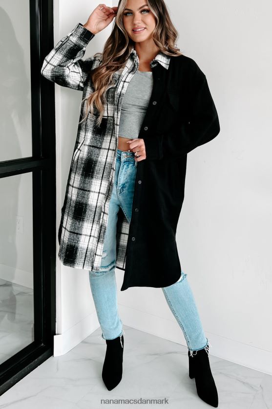 jeg kan ikke beslutte to tone shacket NanaMacs XJPBDL3659 sort