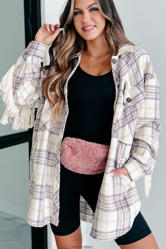 kig forbi plaid frynser shacket NanaMacs XJPBDL3652 lavendel