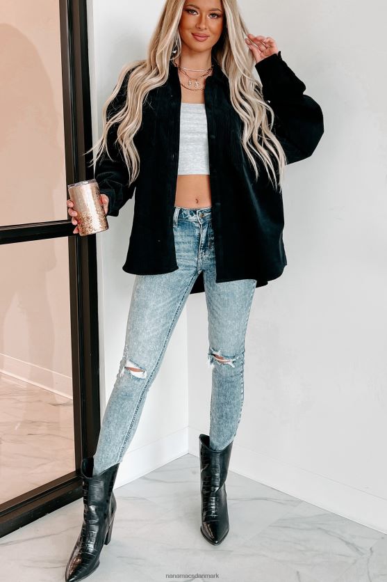 lørdage på markedet overdimensioneret fløjlsbukser NanaMacs XJPBDL1769 sort