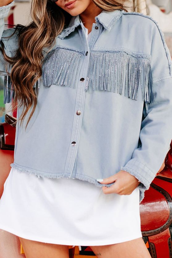 rhinestone rodeo oversized rhinestone frynser shacket NanaMacs XJPBDL3722 let denim