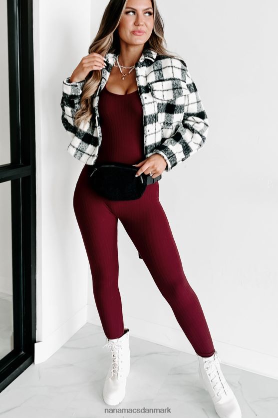 sade plaid shacket NanaMacs XJPBDL3673 sort hvid