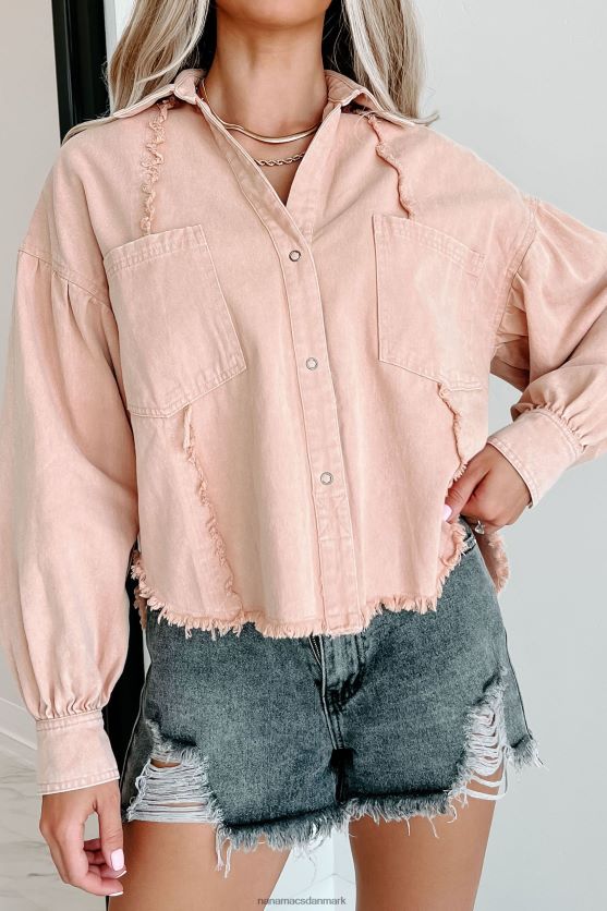 vittig respons rå kant overdimensioneret afgrøde shacket NanaMacs XJPBDL1781 ingefær