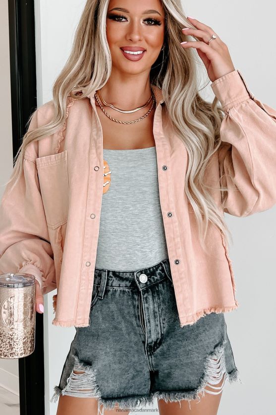 vittig respons rå kant overdimensioneret afgrøde shacket NanaMacs XJPBDL1781 ingefær