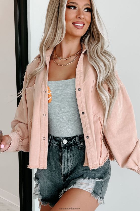 vittig respons rå kant overdimensioneret afgrøde shacket NanaMacs XJPBDL1781 ingefær