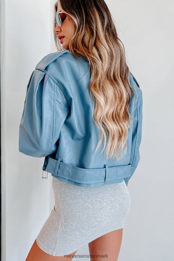 afhængig af fare motojakke i imiteret læder NanaMacs XJPBDL3822 blå