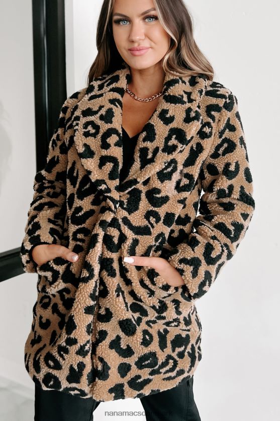 alt om opmærksomhed teddy sherpa leopard frakke NanaMacs XJPBDL3788 Brun