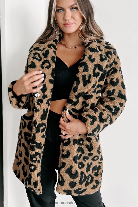 alt om opmærksomhed teddy sherpa leopard frakke NanaMacs XJPBDL3788 Brun