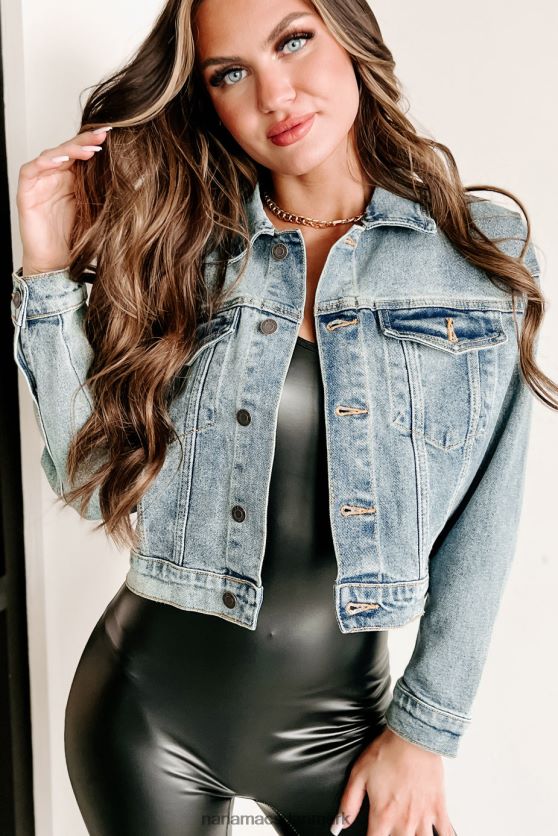 at vide, hvad der er rigtigt, cello, non-distressed cropped denimjakke NanaMacs XJPBDL3769 medium denim