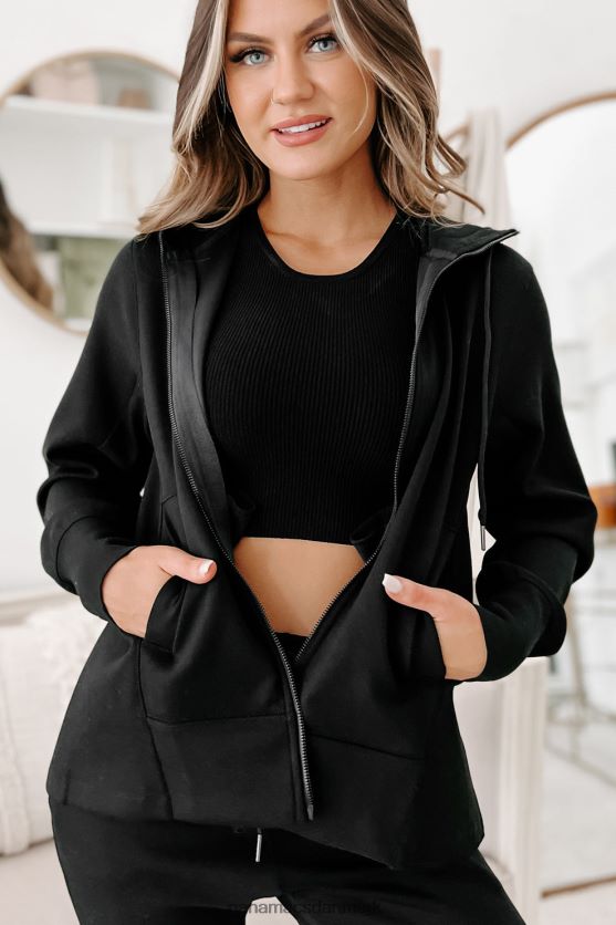 bliv ved med at bevæge dig aktiv jakke med hætte NanaMacs XJPBDL1605 sort