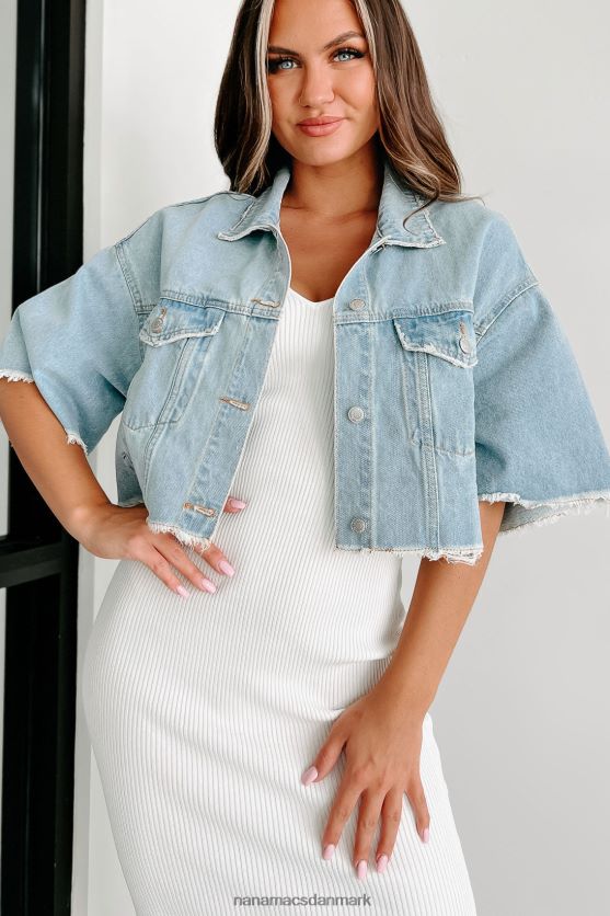 føles som solskin kortærmet cropped denimjakke NanaMacs XJPBDL3751 medium