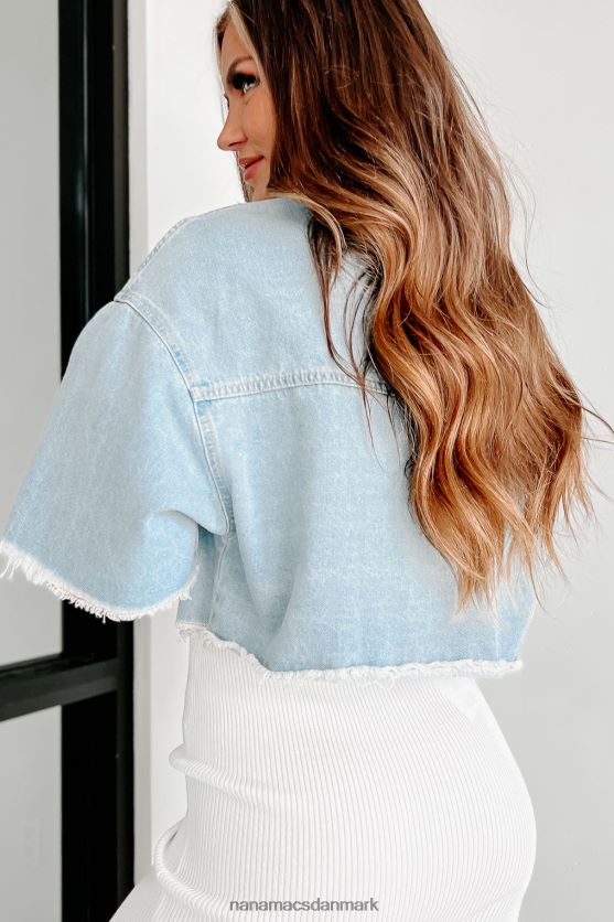føles som solskin kortærmet cropped denimjakke NanaMacs XJPBDL3751 medium