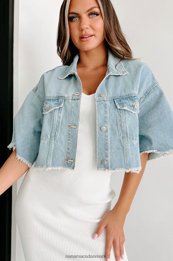føles som solskin kortærmet cropped denimjakke NanaMacs XJPBDL3751 medium