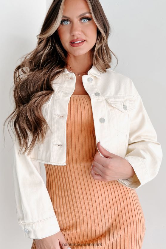 løber fra sandheden cropped denim jakke NanaMacs XJPBDL3759 ecru