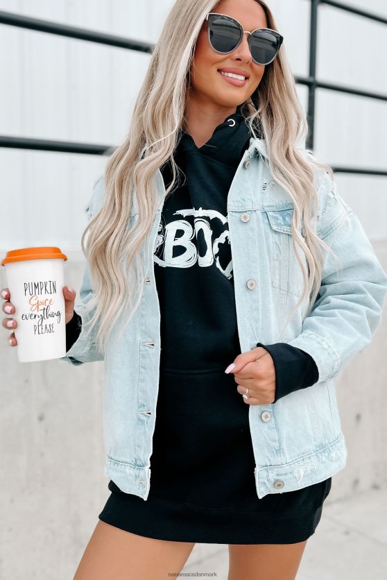 mit bedste gæt kancan oversized distressed denimjakke NanaMacs XJPBDL3776 lys