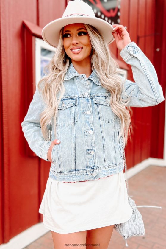 noget at tro på let bedrøvet cello denimjakke NanaMacs XJPBDL3780 let denim