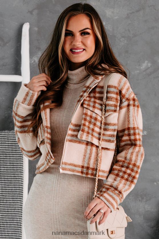 søde løfter plaidjakke med hætte NanaMacs XJPBDL3832 taupe