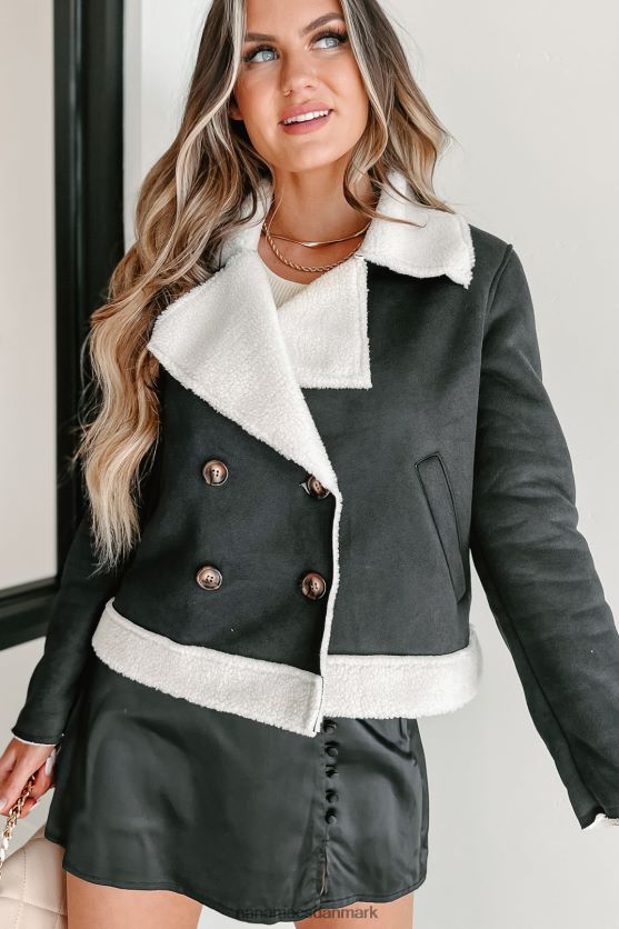 western sunset faux shearling jakke NanaMacs XJPBDL3810 sort