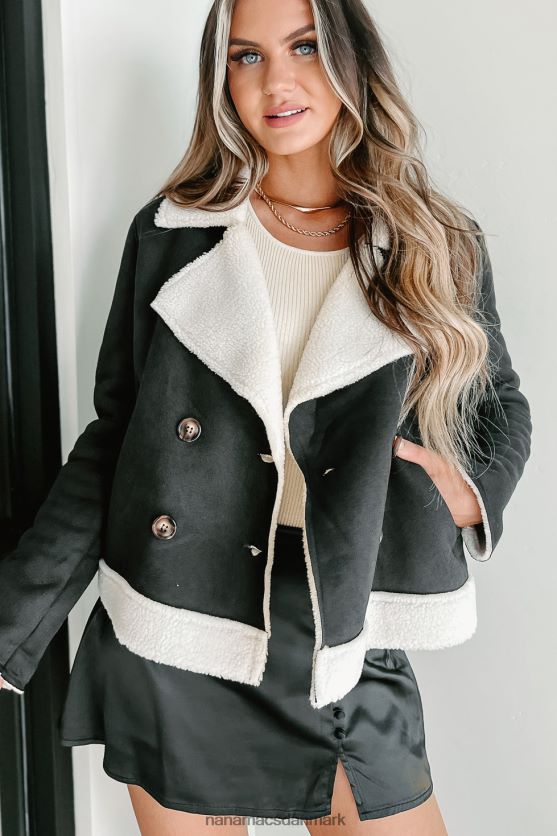 western sunset faux shearling jakke NanaMacs XJPBDL3810 sort