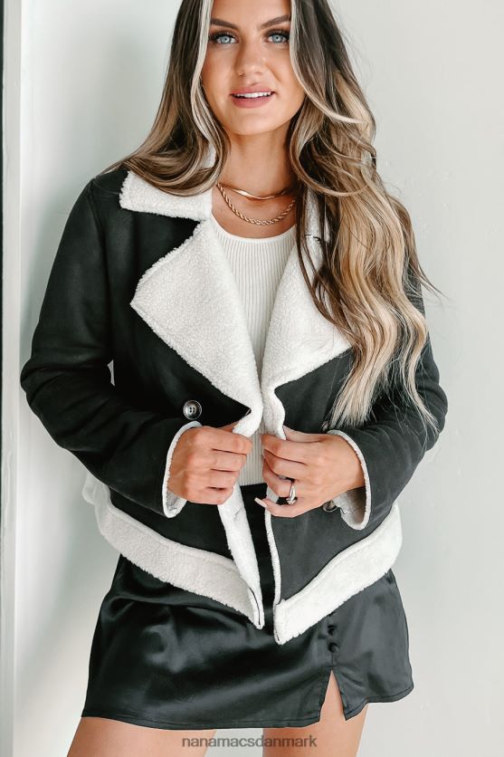 western sunset faux shearling jakke NanaMacs XJPBDL3810 sort