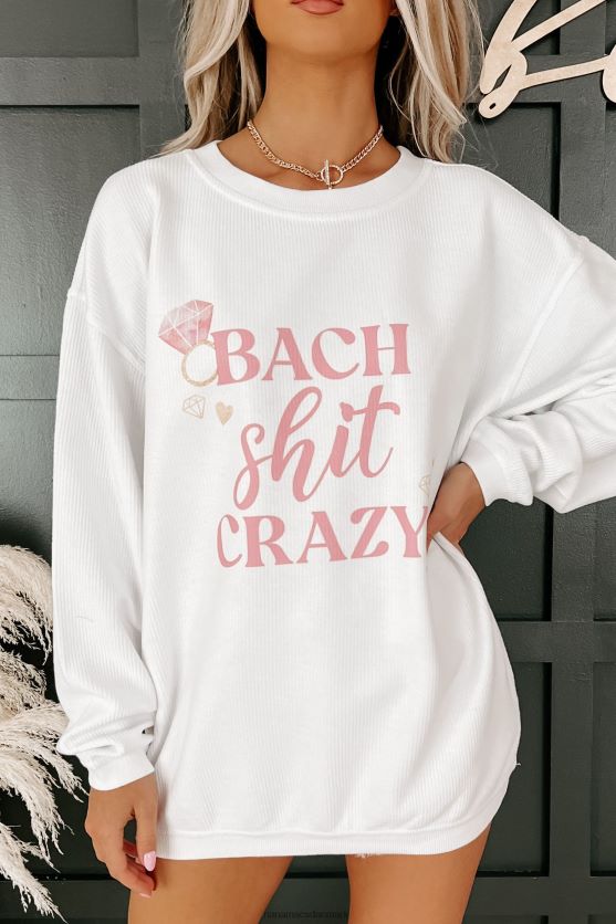 bach shit crazy corded graphic crewneck NanaMacs XJPBDL1028 hvid
