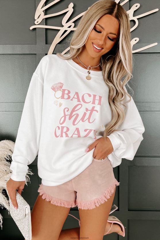 bach shit crazy corded graphic crewneck NanaMacs XJPBDL1028 hvid