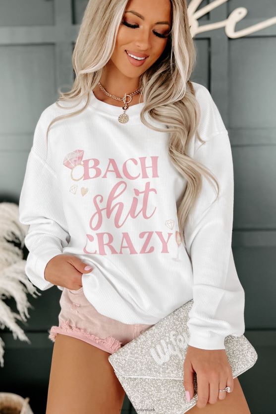 bach shit crazy corded graphic crewneck NanaMacs XJPBDL1028 hvid