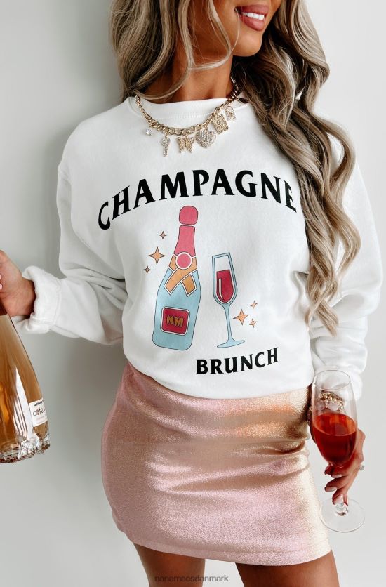 champagne brunch grafik - flere skjorte muligheder NanaMacs XJPBDL1049 hvid