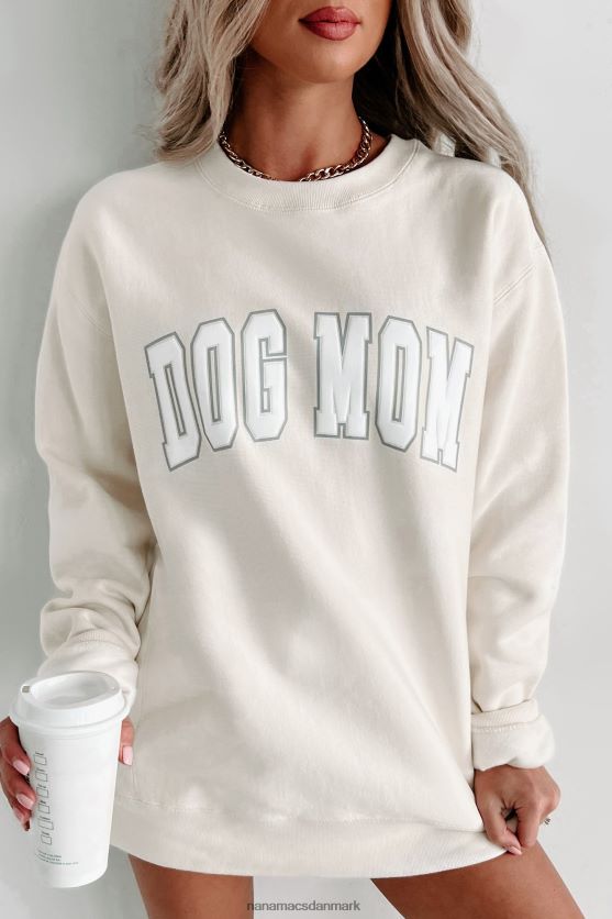 den bedste "hundemor" tungvægts puff grafisk rund hals NanaMacs XJPBDL1019 knogle