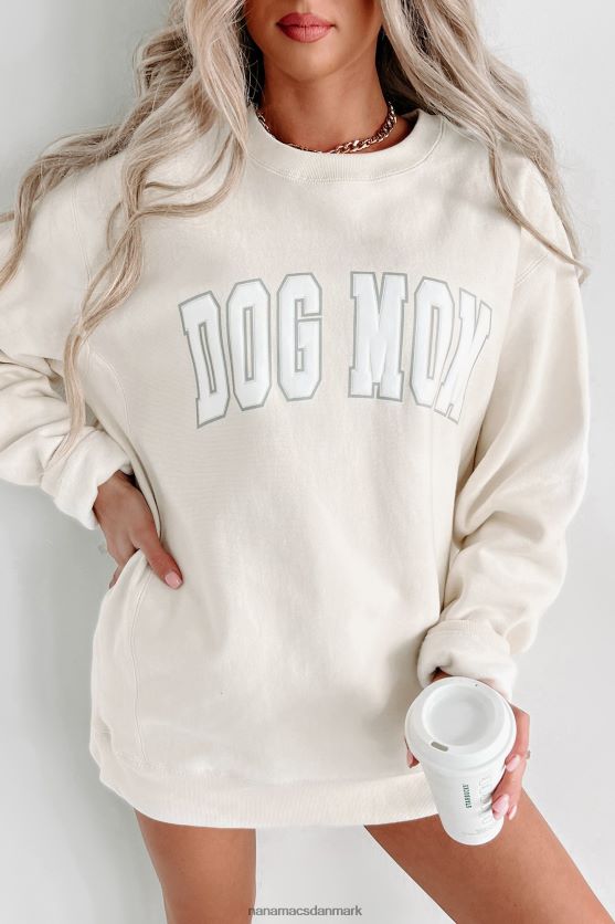 den bedste \"hundemor\" tungvægts puff grafisk rund hals NanaMacs XJPBDL1019 knogle