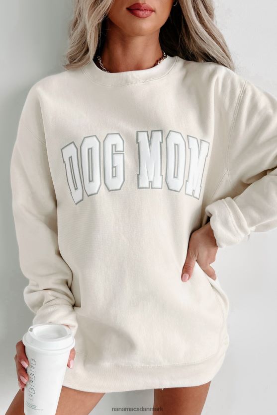 den bedste \"hundemor\" tungvægts puff grafisk rund hals NanaMacs XJPBDL1019 knogle