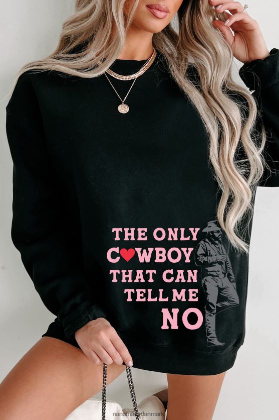 eneste cowboy, der kan fortælle mig, at der ikke er nogen grafisk crewneck NanaMacs XJPBDL1040 sort
