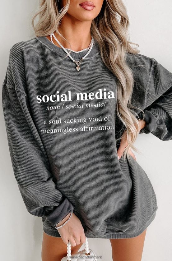 et tomrum af meningsløs bekræftelse med ledning, grafisk crewneck NanaMacs XJPBDL1031 trækul