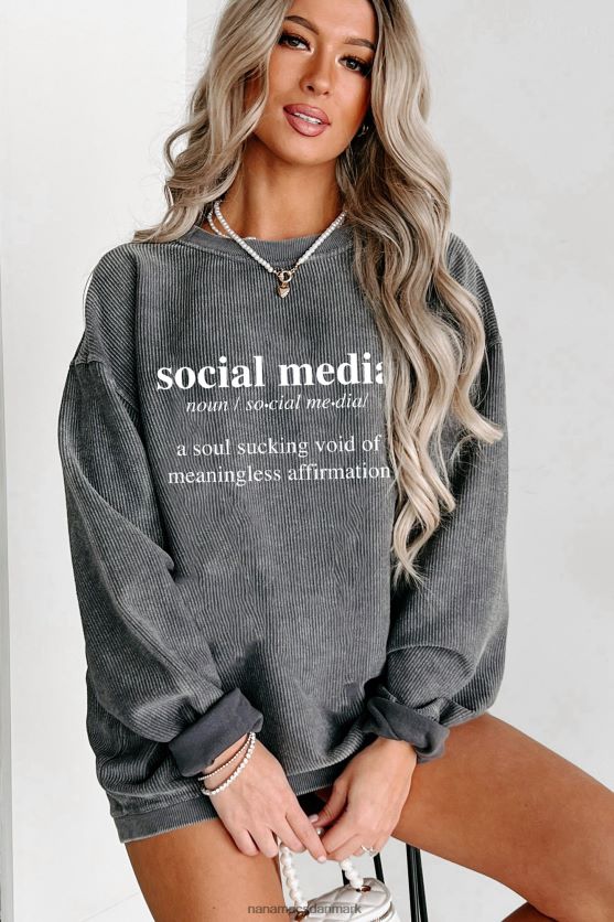 et tomrum af meningsløs bekræftelse med ledning, grafisk crewneck NanaMacs XJPBDL1031 trækul