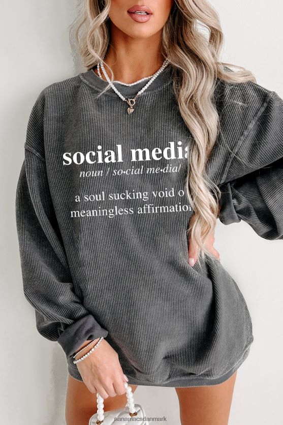 et tomrum af meningsløs bekræftelse med ledning, grafisk crewneck NanaMacs XJPBDL1031 trækul