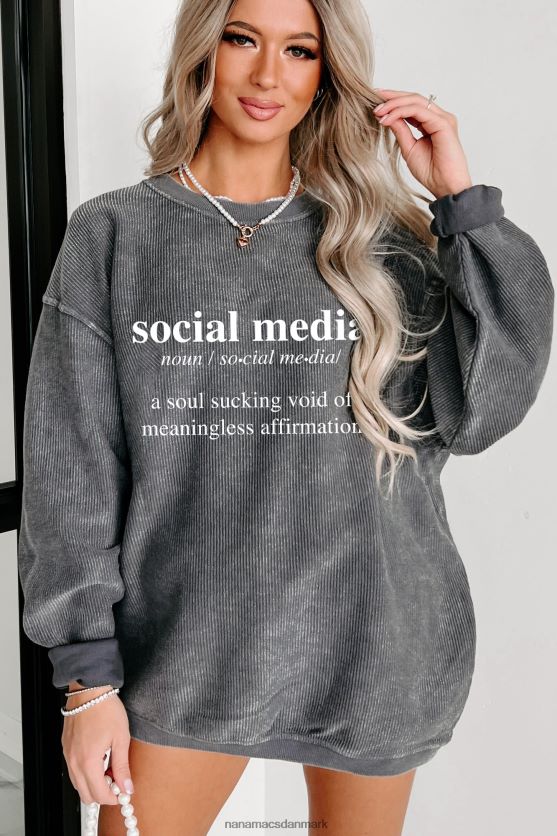 et tomrum af meningsløs bekræftelse med ledning, grafisk crewneck NanaMacs XJPBDL1031 trækul