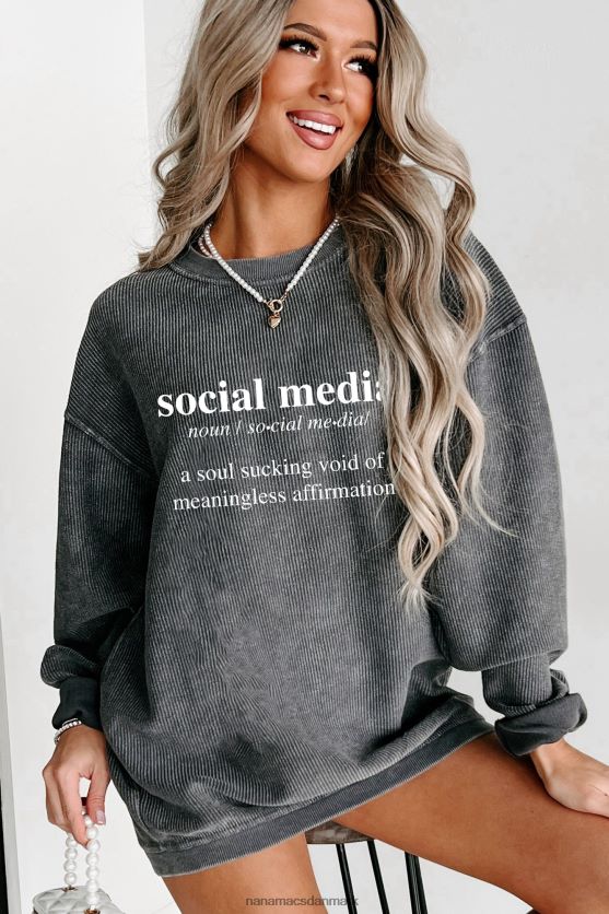 et tomrum af meningsløs bekræftelse med ledning, grafisk crewneck NanaMacs XJPBDL1031 trækul