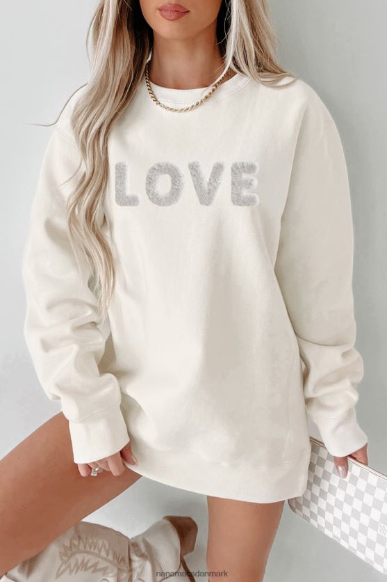 fuzzy følelser af kærlighed tungvægts grafisk crewneck NanaMacs XJPBDL1039 knogle