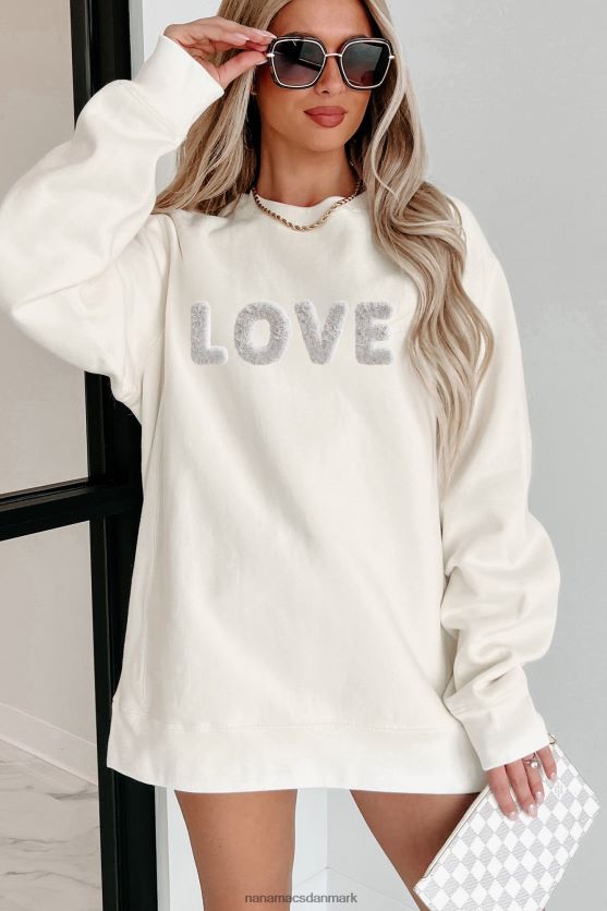 fuzzy følelser af kærlighed tungvægts grafisk crewneck NanaMacs XJPBDL1039 knogle