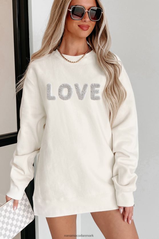 fuzzy følelser af kærlighed tungvægts grafisk crewneck NanaMacs XJPBDL1039 knogle