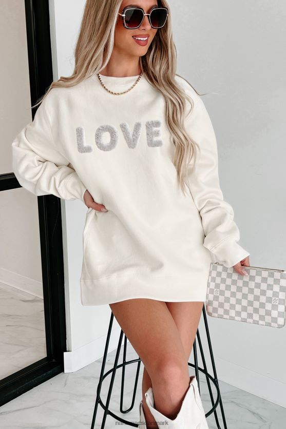 fuzzy følelser af kærlighed tungvægts grafisk crewneck NanaMacs XJPBDL1039 knogle